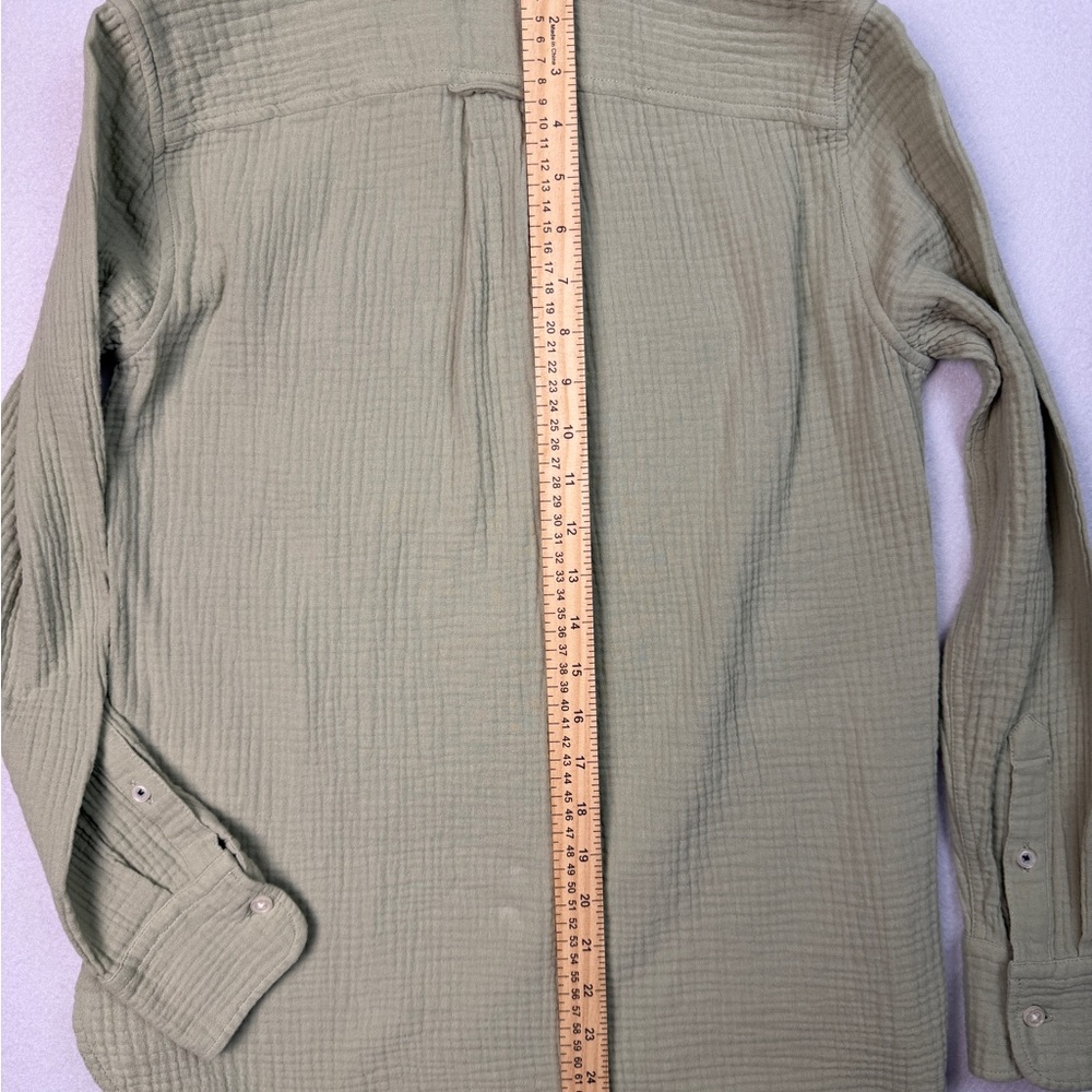 J.Crew Button Up Shirt Women’s 00 | 100% Cotton | Green - Picture 9 of 13